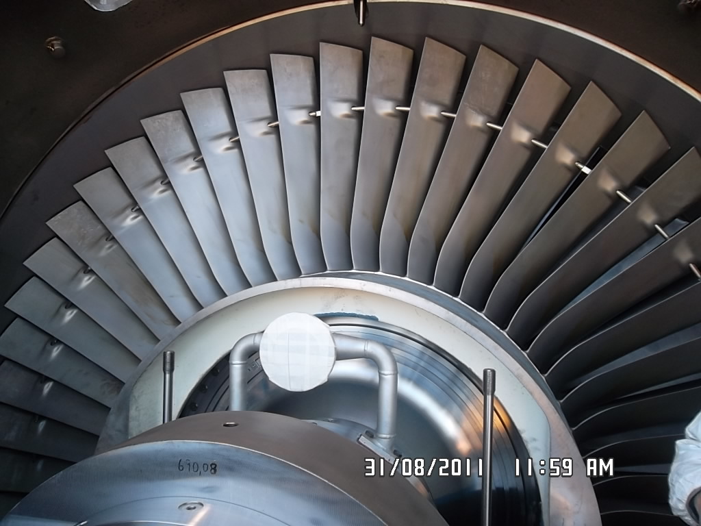 Última etapa de álabes de turbina